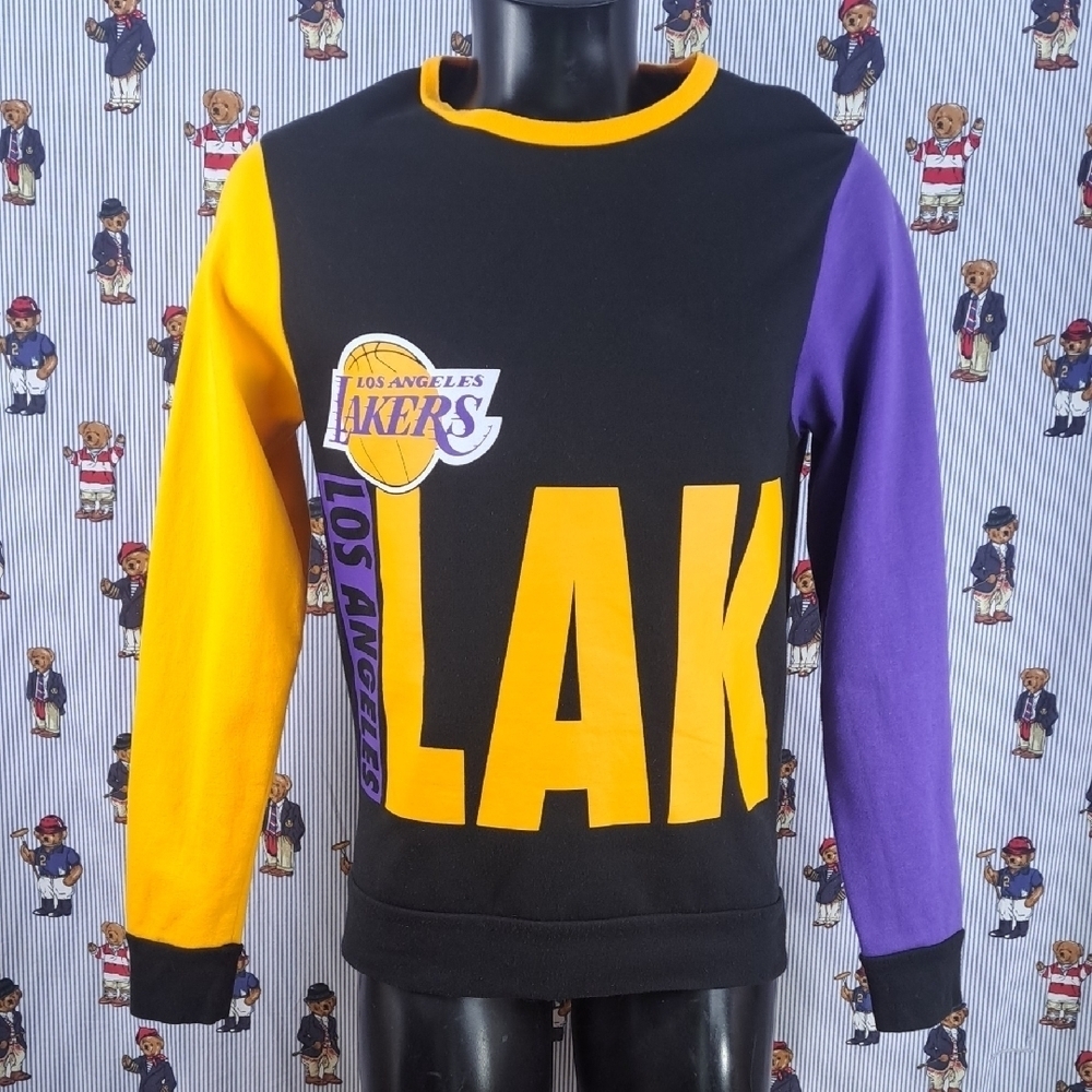 Los Angeles Lakers NBS Hardwood Classic wrap-around spellout logo Med sweatshirt